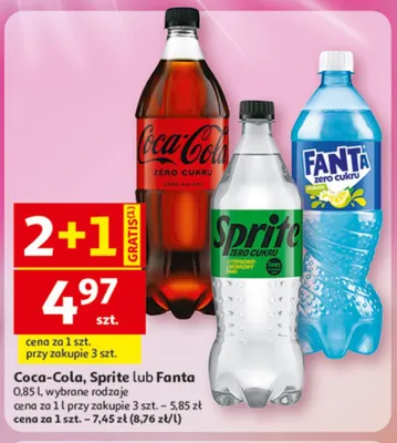 Napój gazowany Fanta Zero Cukru promocja w Auchan