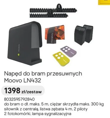 Napęd do bram przesuwnych Moovo LN432 promocja w Castorama