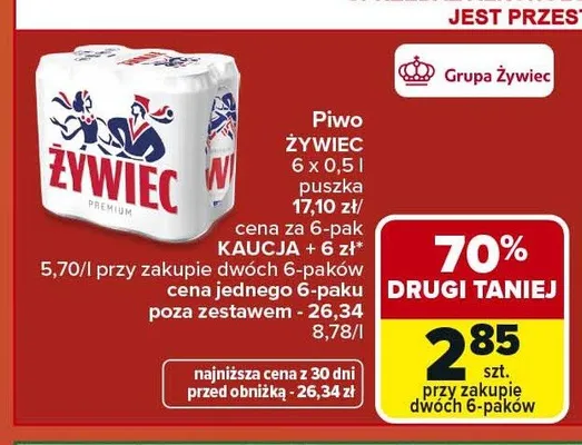 Piwo Żywiec Premium 6-pak 0,5l promocja w Carrefour Market