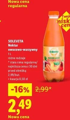 Nektar owocowo-warzywny Solevita promocja w Lidl