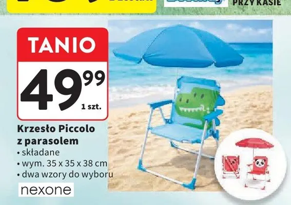 Krzesło Piccolo z parasolem nexone wym. 35x35x38cm promocja w Intermarche