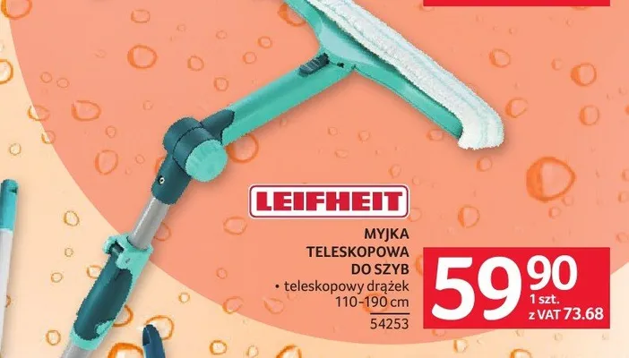 Myjka teleskopowa do szyb LEIFHEIT promocja w Selgros
