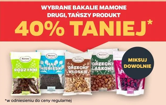 Bakalie rodzynka, nerkowiec, orzech włoski, orzech laskowy promocja w Netto