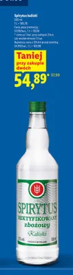 Spirytus rektyfikowany zbożowy Kaliski promocja w Lidl