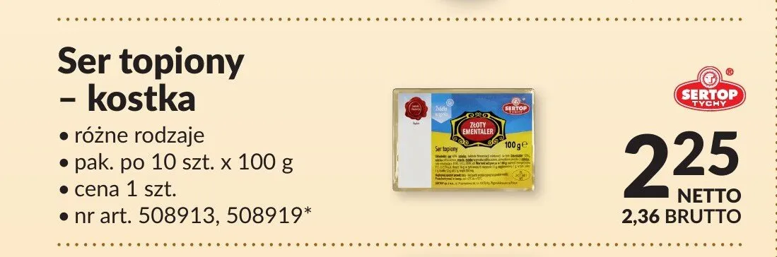 Ser topiony kostka Sertop promocja w Makro