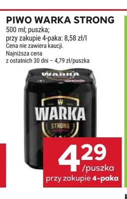 Piwo Warka Strong promocja w Stokrotka