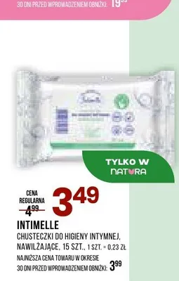 Chusteczki do higieny intymnej Intimelle promocja w Drogerie Natura