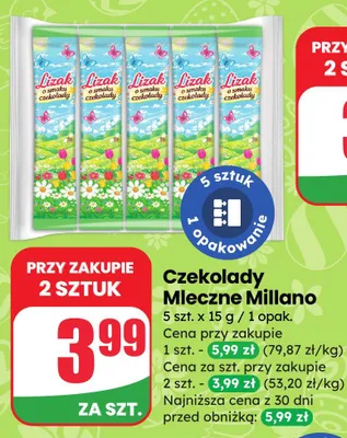 Czekolady mleczne promocja w Dino