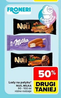 Lody na patyku Milka promocja w Carrefour