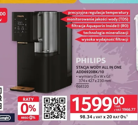 Stacja wody Philips All in One ADD6920BK/10 promocja w Selgros