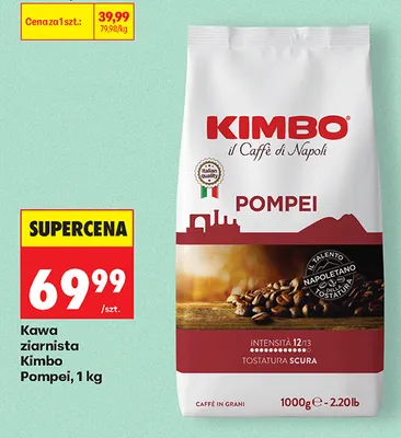 Kawa ziarnista Kimbo Pompei promocja w Biedronka