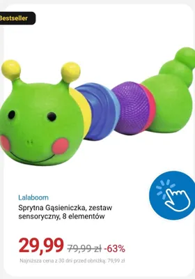Zabawka sensoryczna Sprytna Gąsieniczka Lalaboom 8 elementów promocja w Smyk