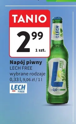 Piwo bezalkoholowe Lech Free Limonka i Mięta promocja w Intermarche