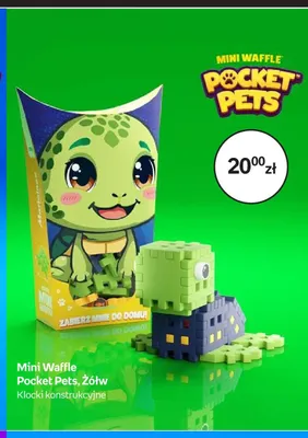 Klocki konstrukcyjne Mini Waffle Pocket Pets Żółw promocja w Empik