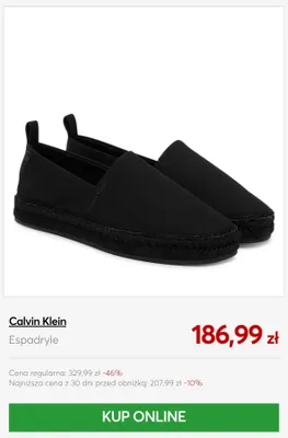 Espadryle Calvin Klein promocja w eobuwie.pl