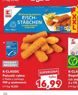 Paluszki rybne z fileta z mintaja K-Classic promocja w Kaufland