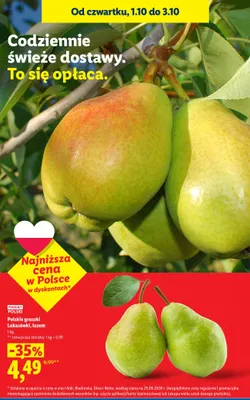 Gruszki polskie Lukasówki luzem promocja w Lidl