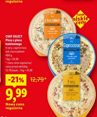 Pizza z pieca kamiennego 4 sery Chef Select promocja w Lidl