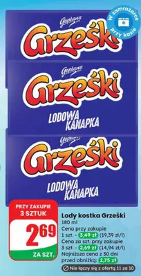 Lody kostka lodowa kanapka promocja w Dino