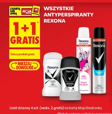 Antyperspiranty Rexona promocja w Biedronka