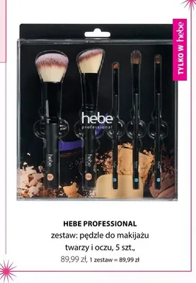 Zestaw pędzli do makijażu twarzy i oczu Hebe Professional promocja w Hebe