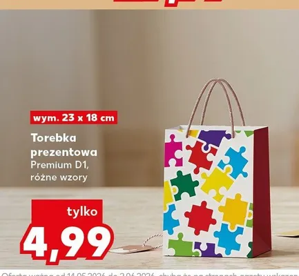 Torebka prezentowa Premium D1 wym. 23x18cm Kaufland promocja w Kaufland