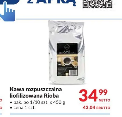 Kawa rozpuszczalna liofilizowana Rioba promocja w Makro