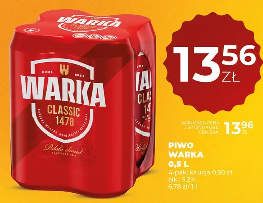 Piwo warka promocja w Duży Ben