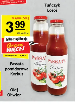 Passata pomidorowa Korkus Classica promocja w Gram Market