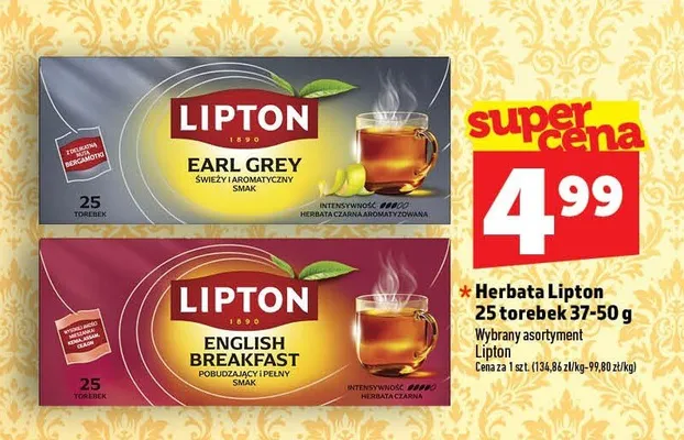 Herbata czarna Lipton English Breakfast promocja w TOPAZ