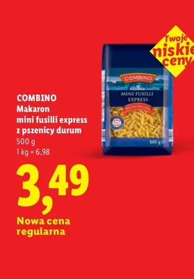 Makaron mini fusilli express z pszenicy durum Combino promocja w Lidl