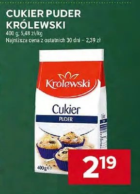 Cukier puder Królewski 400g promocja w Stokrotka