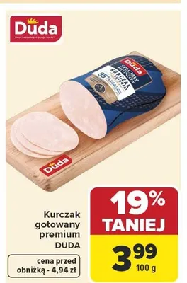 Kurczak gotowany premium Duda promocja w Carrefour Market