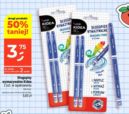 Długopisy wymazywalne Kidea promocja w Dealz