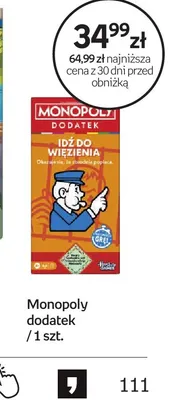 Gra Monopoly dodatek Idź do więzienia Hasbro Gaming promocja w Empik