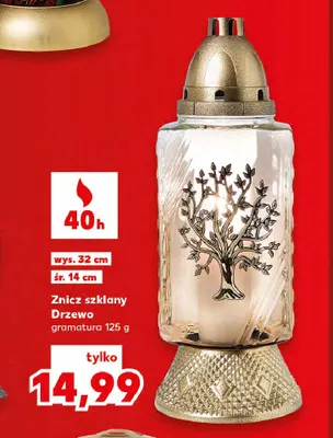 Znicz szklany Drzewo promocja w Kaufland