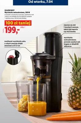 Wyciskarka wolnoobrotowa 300W promocja w Lidl