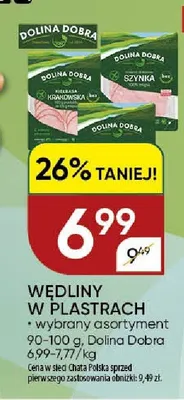 Wędliny w plastrach Dolina Dobra wybrany asortyment promocja w Chata Polska