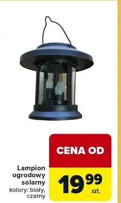 Lampion ogrodowy solarny kolory: biały, czarny promocja w Carrefour