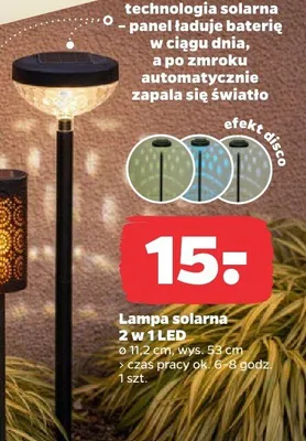 Lampa solarna 2 w 1 LED promocja w Netto