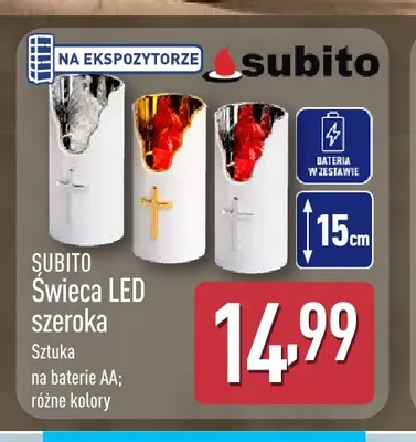 Świeca LED szeroka Subito promocja w Aldi