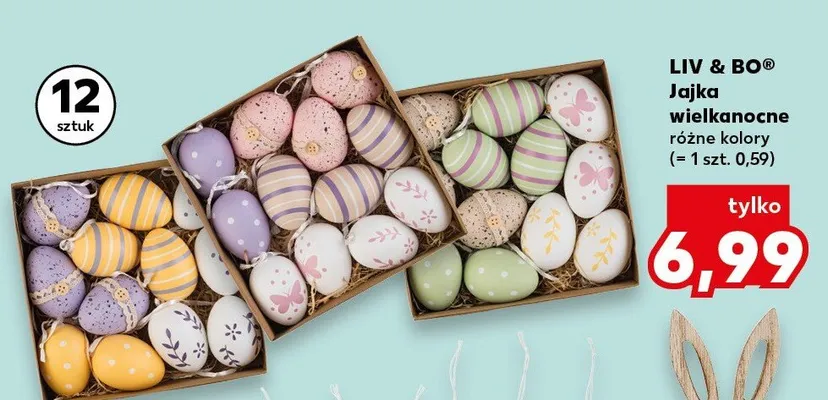 Jajka wielkanocne 12 szt., różne kolory promocja w Kaufland