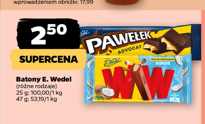 Baton Pawełek Advocat E.Wedel promocja w Netto