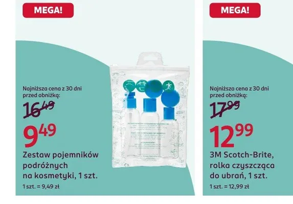 Zestaw pojemników podróżnych na kosmetyki promocja w Rossmann