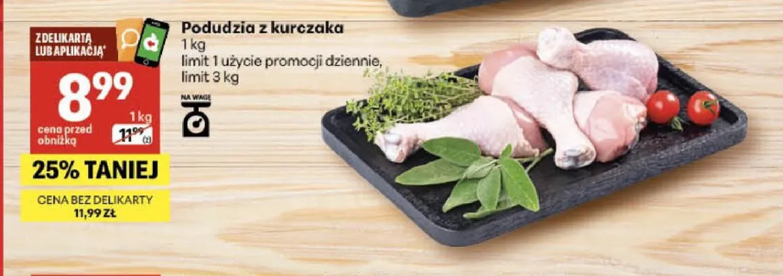 Podudzia z kurczaka promocja w Delikatesy Centrum