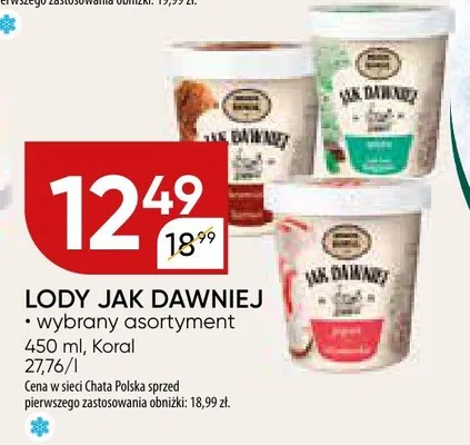 Lody Jak Dawniej Koral promocja w Chata Polska