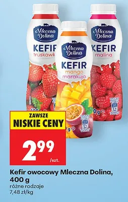 Kefir owocowy truskawkowy promocja w Biedronka