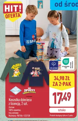 Koszulka dziecięca z licencją 2-pak promocja w Aldi