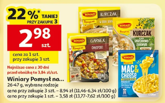 Winiory Pomysł na..., wybrane rodzaje promocja w Auchan