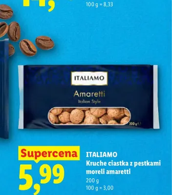Kruche ciastka z pestkami moreli amaretti Italiamo promocja w Lidl